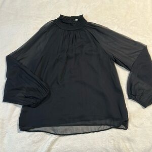 Women’s Black Long sleeve Sheer Blouse